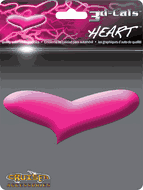 3D Pink Heart - Car and Truck Decals