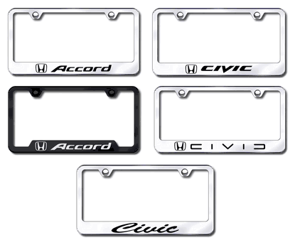 Accord and Civic License Plates and Frames