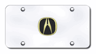 Acura Gold Logo License Plate - Black Fill - Vanity Tag