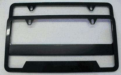 Black Powder Coated Stainless Steel License Frame - Imported