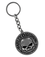 Harley-Davidson Black Round Willie G. Skull Key Chain