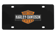 Harley Davidson Orange/Black License Plate