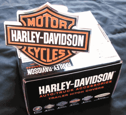 Harley Davidson Hitch Cover - Black/Orange 1 1/4" Size