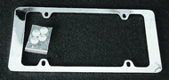 Plain Wide-Side Chrome License Plate Frame