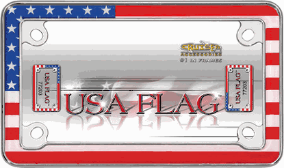 USA Flag Motorcycle License Plate Frame