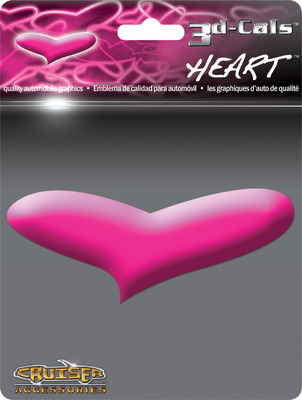 3D Pink Heart - Car and Truck Decals