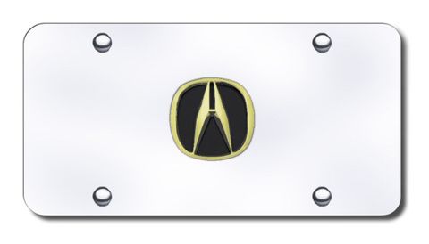 Acura Gold Logo License Plate - Black Fill - Vanity Tag