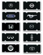 Black License Plate Kits with factory style logos