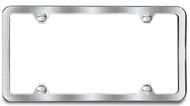 Brushed Stainless Steel License Plate Frames - 4 Hole Thin