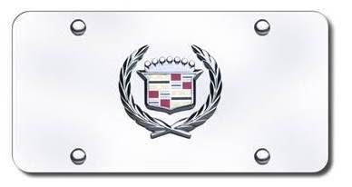 Cadillac Chrome Logo License Plate - Old Logo