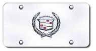 Cadillac Chrome Logo License Plate - Old Logo