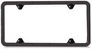 Carbon Fiber Stainless Steel License Plate Frames - 4 Hole Thin