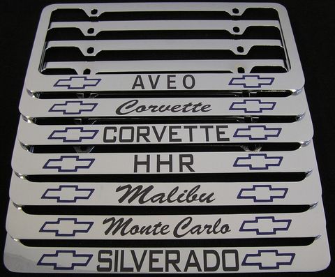 Chevrolet logo license plate frame