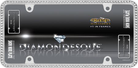 Diamondesque Chrome and Clear License Plate Frame