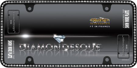 Diamondesque Matte Black and Clear License Plate Frame