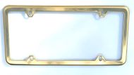 Polished Gold Titanium Finish over Stainless Steel License Plate Frame - 4 Hole Thin