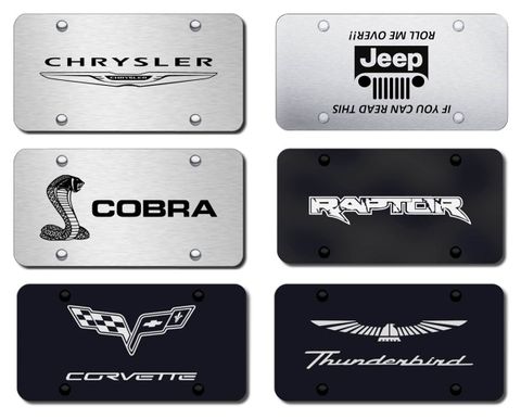 Laser Engraved Front Logo License Plate