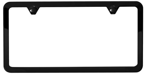 Matte Black Stainless Steel License Plate Frames   - 2 Hole Thin