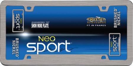 Neo Sport Brushed Nickel License Plate Frame