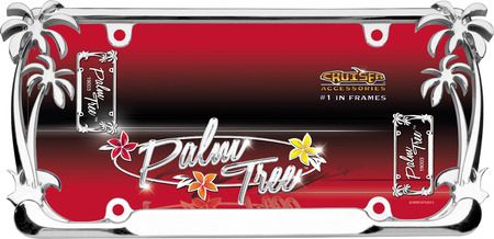 Palm Tree Chrome License Plate Frame