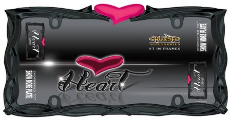 Pink Heart Black License Plate Frame