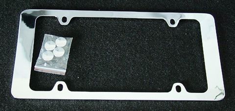 Plain Wide-Side Chrome License Plate Frame