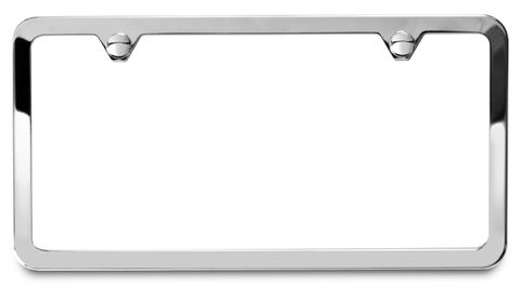 Polished Stainless Steel License Plate Frames - 2 Hole Thin