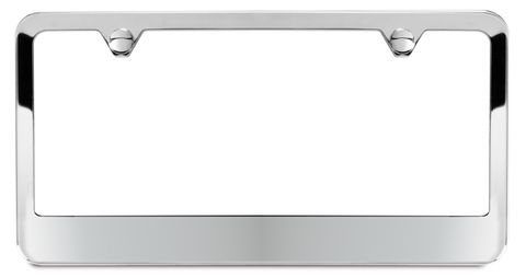 Polished Stainless Steel License Plate Frames - 2 Hole Wide Bottom