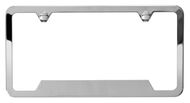 Polished Stainless Steel License Plate Frames - Notched Wide Bottom