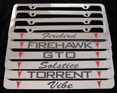 Pontiac logo license plate frame