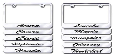 Script License Plate Frames