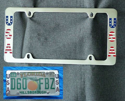 USA license plate frame